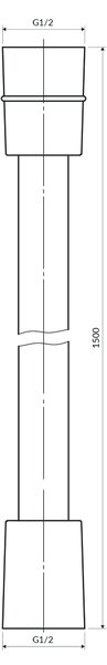 Omnires furtun de duș 150 cm negru 028BL