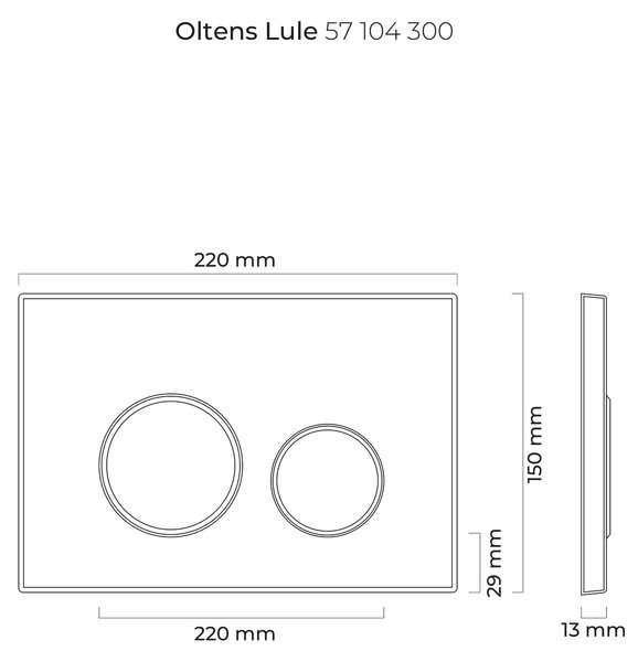 Oltens Lule buton de spălare pentru WC czarny mat 57104300