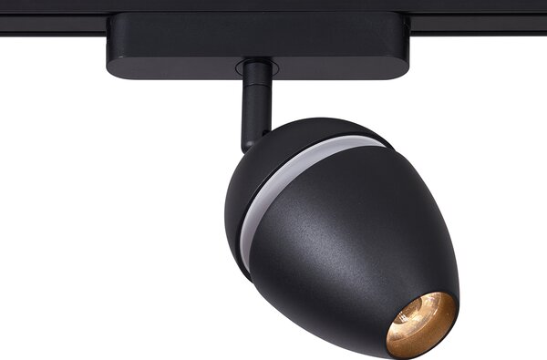 Sistem modern de iluminat pe șine cu 4 spoturi negre monofazate - Magnetic Eggy