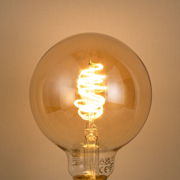 Set de 5 becuri LED inteligente E27 reglabile G95 chihlimbar 4.9W 320 lm 2500K Zigbee