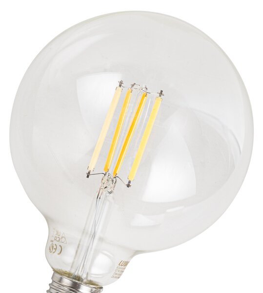 Set de 5 becuri LED inteligente E27, reglabile, G125, transparente, 7W, 806 lm, 2700-6500K, Zigbee