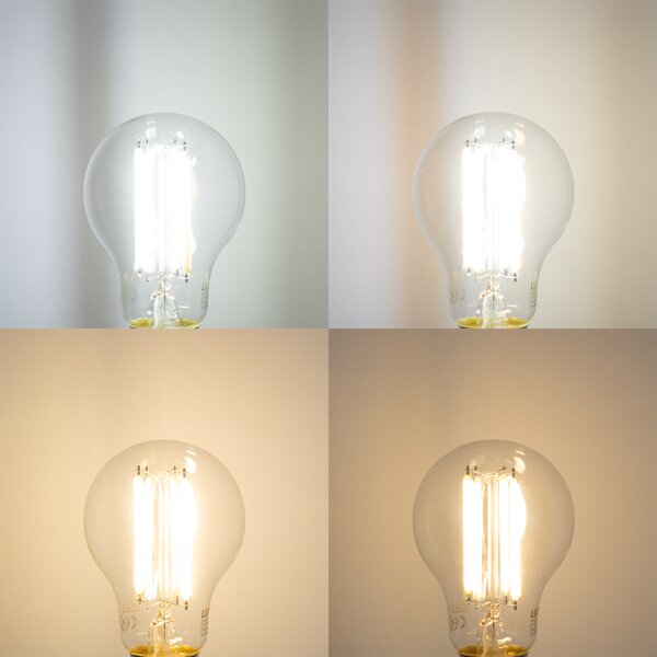 Bec inteligent E27 cu LED, reglabil, A60, transparent, 7W, 806 lm, 2700-6500K, Zigbee