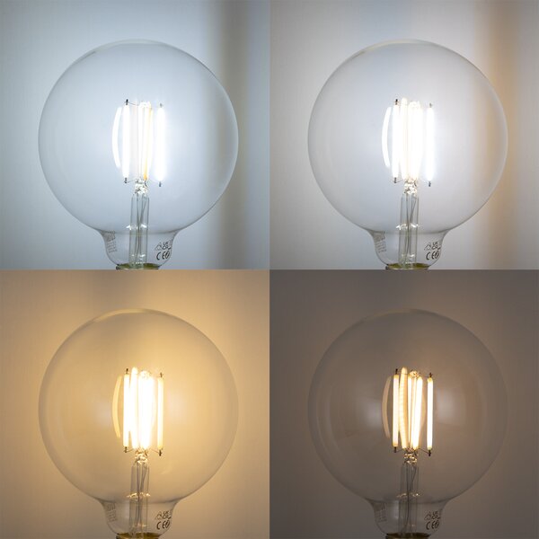 Bec LED E27 reglabil G125 transparent 7W 806 lm 2700-6500K Zigbee