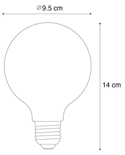 Bec inteligent LED E27, reglabil, G95, transparent, 7W, 806 lm, 2700-6500K, Zigbee