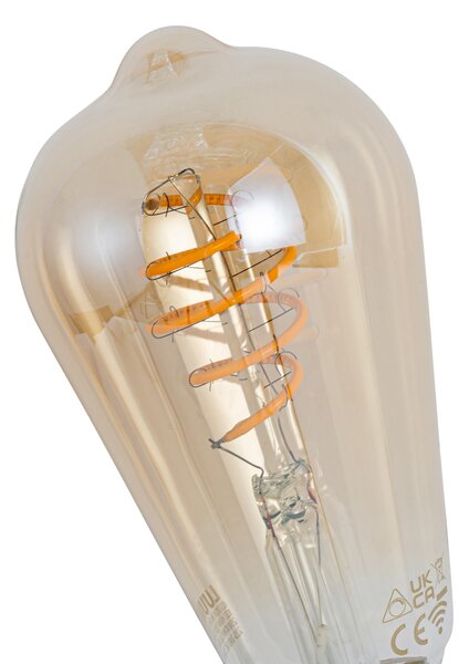 Set 5 becuri Becuri LED inteligente E27 reglabile ST64 chihlimbar 4,9W 320lm 2500K