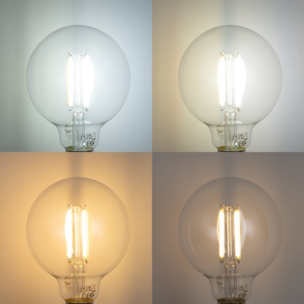 Bec inteligent LED E27, reglabil, G95, transparent, 7W, 806 lm, 2700-6500K, Zigbee