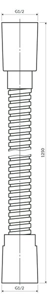 Omnires furtun de duș 125 cm negru 022-XBL