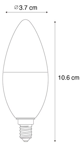 Bec LED E14 reglabil C37 Opal 4.9W 470lm 2700-6500K