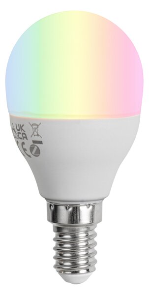 Bec inteligent E14 cu LED, reglabil, G45 Opal, 4,9 W, 470 lm, 2700-6500K