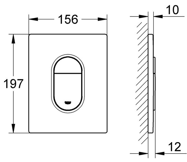 Grohe Arena buton de spălare pentru WC crom lucios 38844000