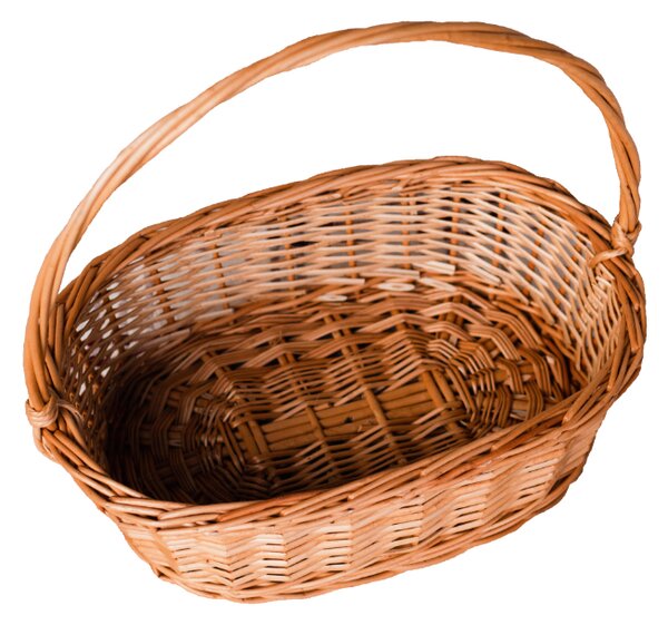 Cos oval mediu cu toarta lunga -natur-cos tip cadou KC-325