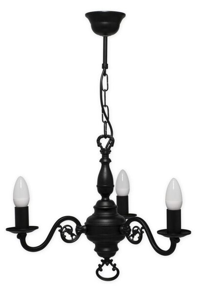 Brilagi - Candelabru suspendat pe lanț IMPERO 3xE14/60W/230V negru