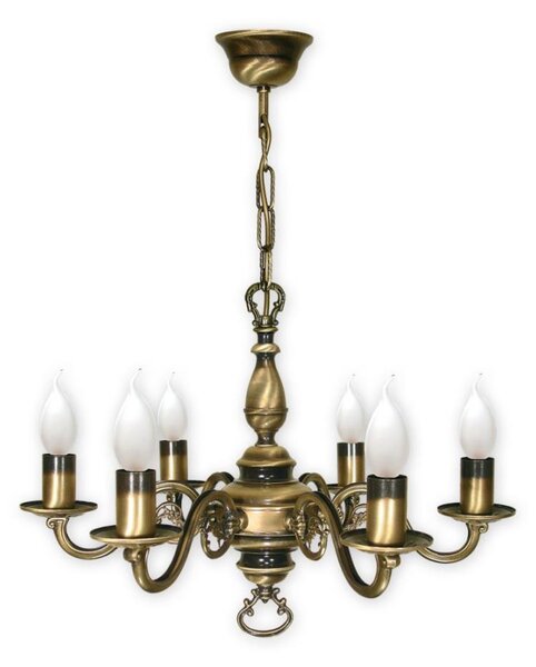 Brilagi - Candelabru suspendat pe lanț IMPERO 6xE14/60W/230V alamă