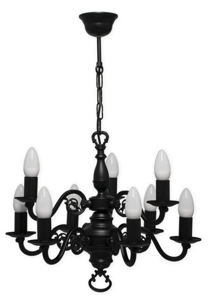 Brilagi - Candelabru suspendat cu lanț IMPERO 9xE14/60W/230V negru