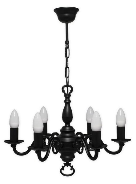 Brilagi - Candelabru suspendat cu lanț IMPERO 6xE14/60W/230V negru