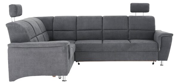 KONDELA Colţar extensibil, material textil gri, model stânga, SANTIAGO