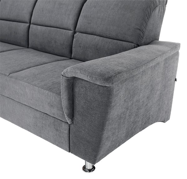 KONDELA Colţar extensibil, material textil gri, model stânga, SANTIAGO