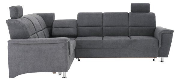 KONDELA Colţar extensibil, material textil gri, model stânga, SANTIAGO