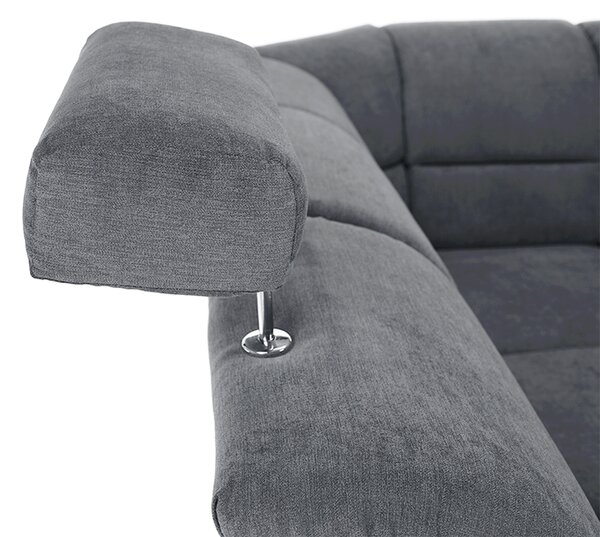 KONDELA Colţar extensibil, material textil gri, model stânga, SANTIAGO