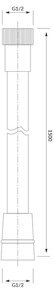 Omnires furtun de duș 150 cm negru 029BL