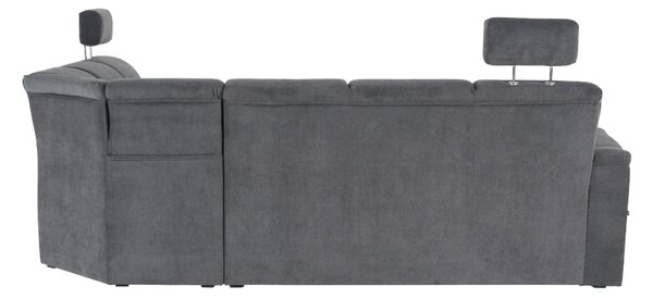 KONDELA Colţar extensibil, material textil gri, model stânga, SANTIAGO
