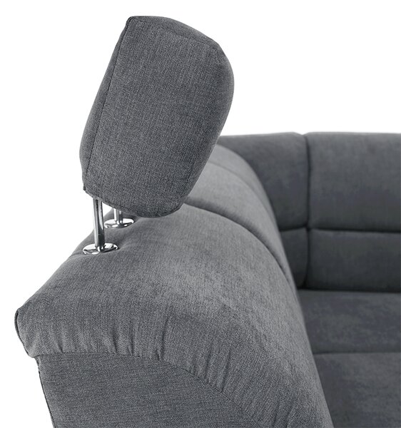 KONDELA Colţar extensibil, material textil gri, model stânga, SANTIAGO