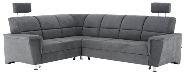 KONDELA Colţar extensibil, material textil gri, model stânga, SANTIAGO