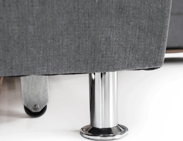 KONDELA Colţar extensibil, material textil gri, model stânga, SANTIAGO