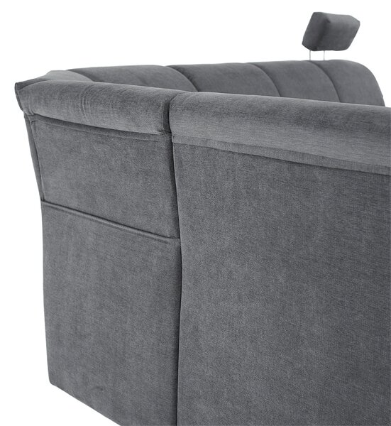 KONDELA Colţar extensibil, material textil gri, model stânga, SANTIAGO