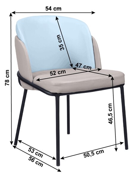 KONDELA Fotoliu design, bej / albastru, piele ecologică, GANON