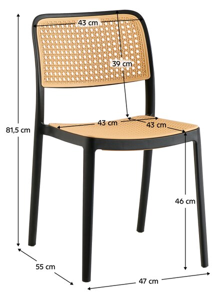KONDELA Scaun, stivuibil, negru / bej, RAVID TIP 1