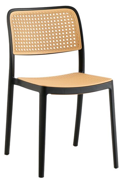 KONDELA Scaun, stivuibil, negru / bej, RAVID TIP 1