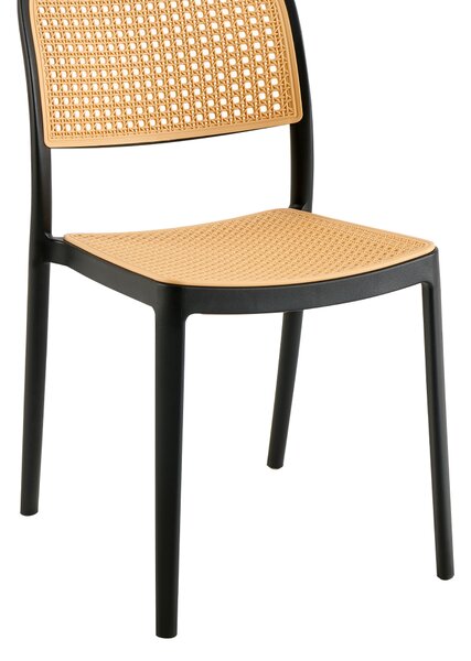 KONDELA Scaun, stivuibil, negru / bej, RAVID TIP 1