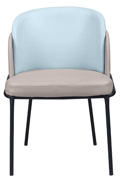 KONDELA Fotoliu design, bej / albastru, piele ecologică, GANON