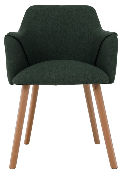 KONDELA Fotoliu design, verde / fag, PETRUS