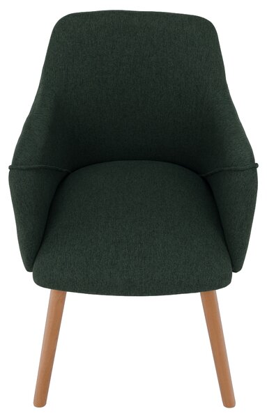 KONDELA Fotoliu design, verde / fag, PETRUS