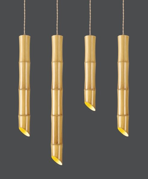 Lustră suspendată pe cablu BAMBOO 1xGU10/50W/230V bambus