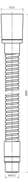 Omnires furtun de duș 180 cm negru 062MBL