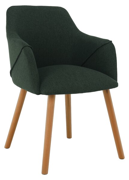 KONDELA Fotoliu design, verde / fag, PETRUS