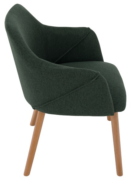 KONDELA Fotoliu design, verde / fag, PETRUS