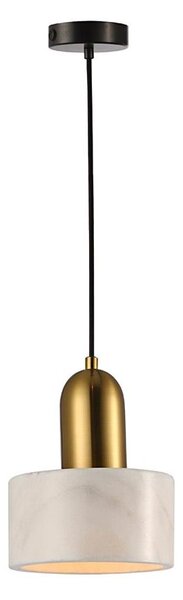 Pendul MARBLE pe cablu 1xE27/60W/230V, auriu/alb, decor marmură