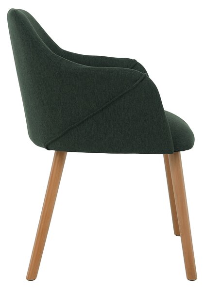 KONDELA Fotoliu design, verde / fag, PETRUS