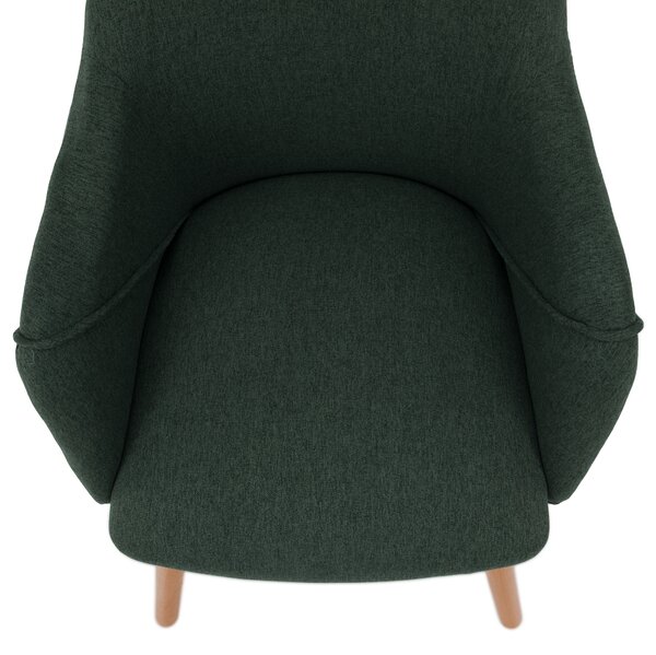 KONDELA Fotoliu design, verde / fag, PETRUS