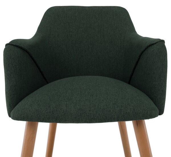KONDELA Fotoliu design, verde / fag, PETRUS