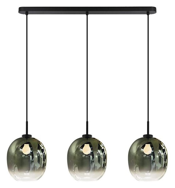 Lustră suspendată pe cablu MIRROR 3xE27/14W/230V negru fumuriu