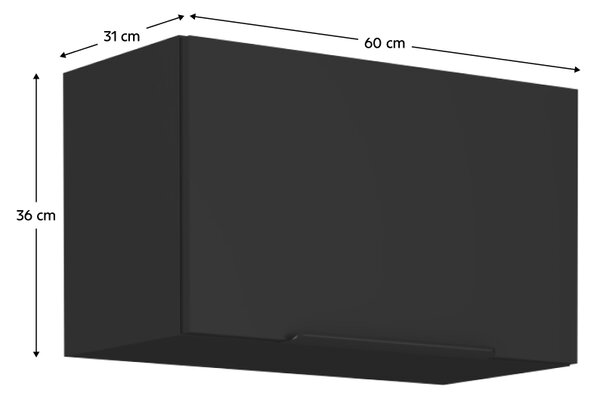 KONDELA Dulap superior, negru, SIBER 60 GU-36 1F