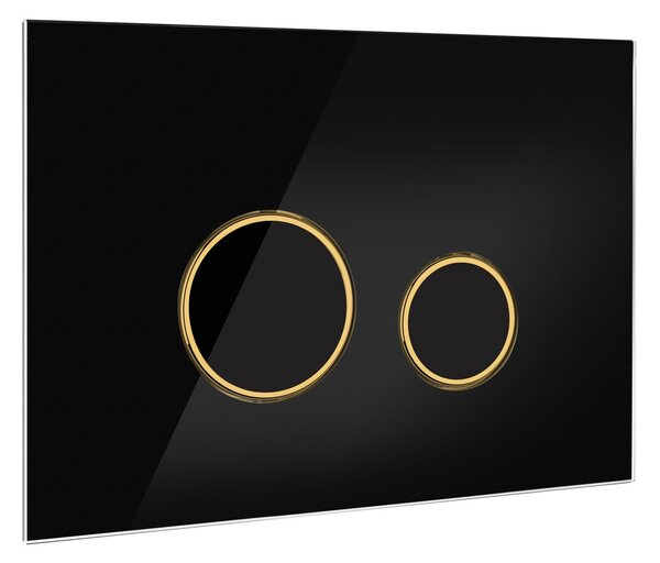 Oltens Lule buton de spălare pentru WC negru/auriu mat/negru 57203300