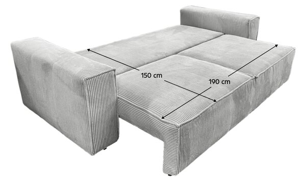 KONDELA Canapea extensibilă, gri deschis, HARPERA BIG SOFA
