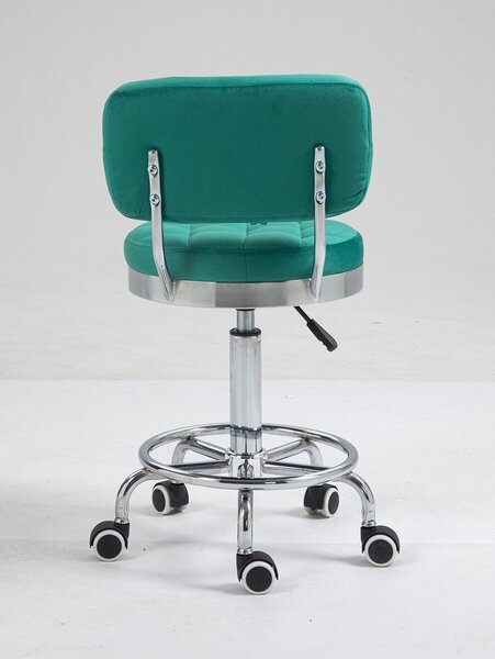 HC636 Scaun Verde Catifea cu Bază Cromata