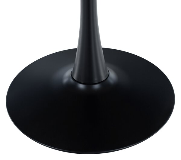 KONDELA Masă de sufragerie, rotundă, stejar/negru, diametru 110 cm, REVENTON NEW
